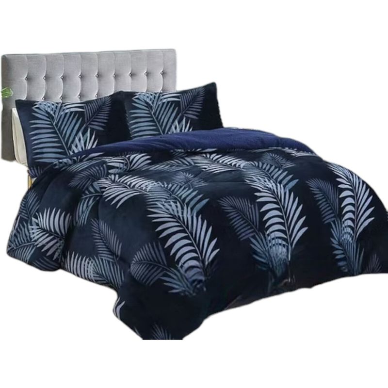 GENERICO - Plumon Plush Liso Con Chiporro 1.5 Plazas + 1 Funda Almohada