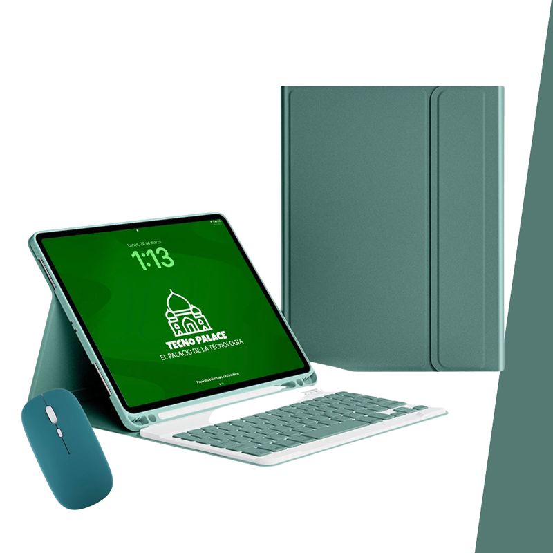 GENERICO - Fundas Con Teclado y Mouse Para iPad Mini 2-3-4-5 Incluye letra Ñ
