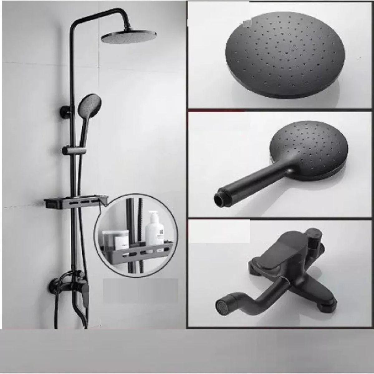 GENERICO - Columna De Ducha Negro Mate Moderna