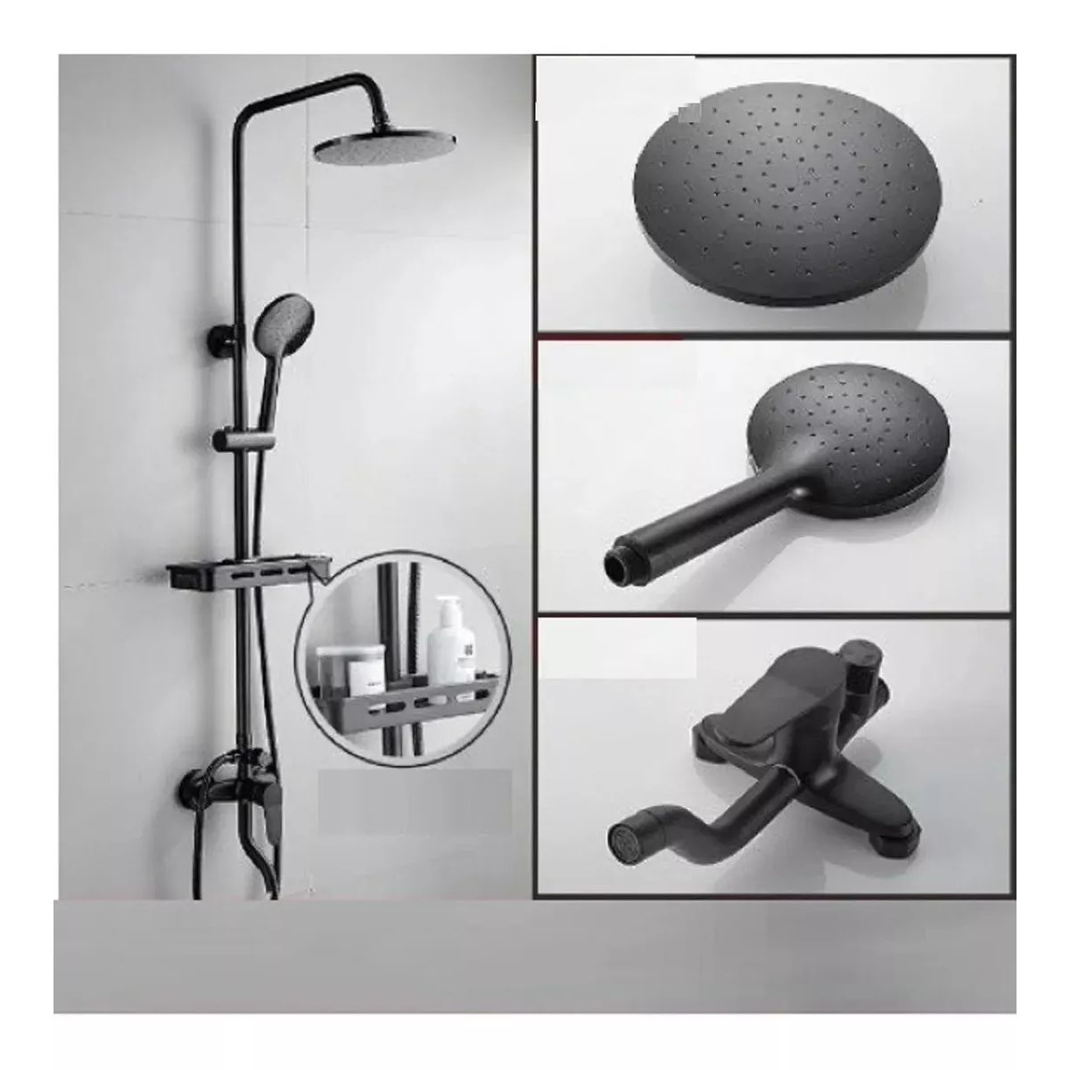 GENERICO - Columna De Ducha Negro Mate Moderna