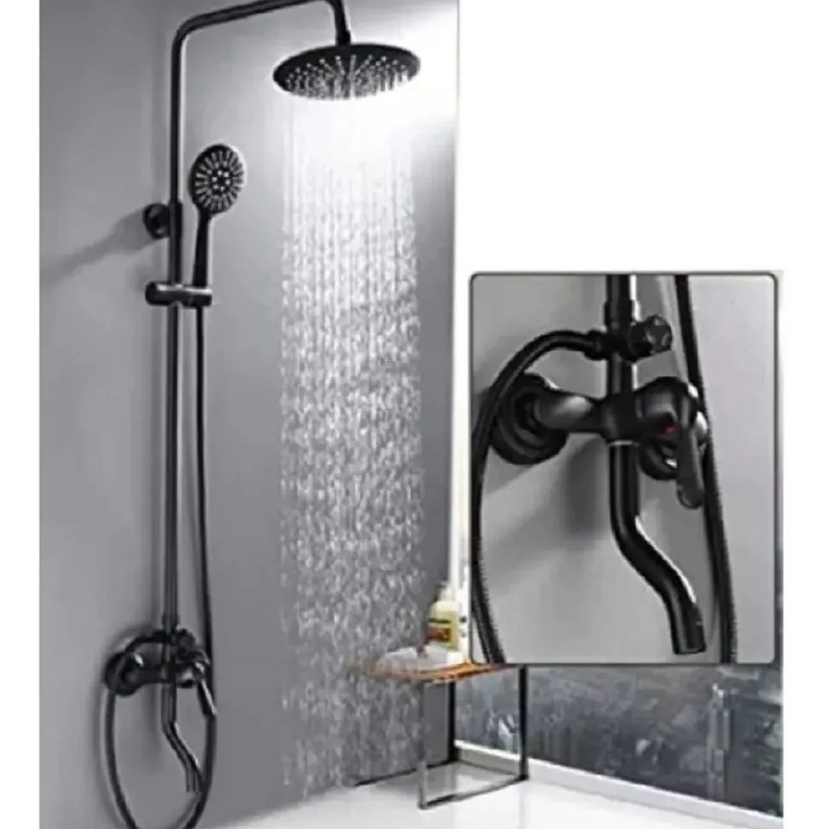 GENERICO - Columna De Ducha Negro Mate Moderna