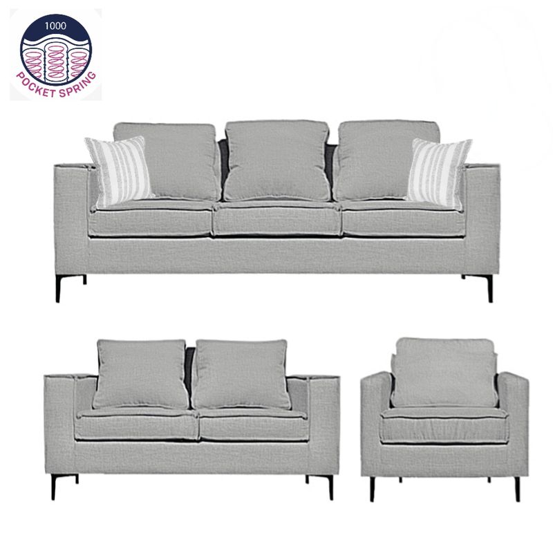 SITIAL HOME - LIVING  321  CUERPOS VENETTO GRIS CLARO  CON RESORTES U.S.A