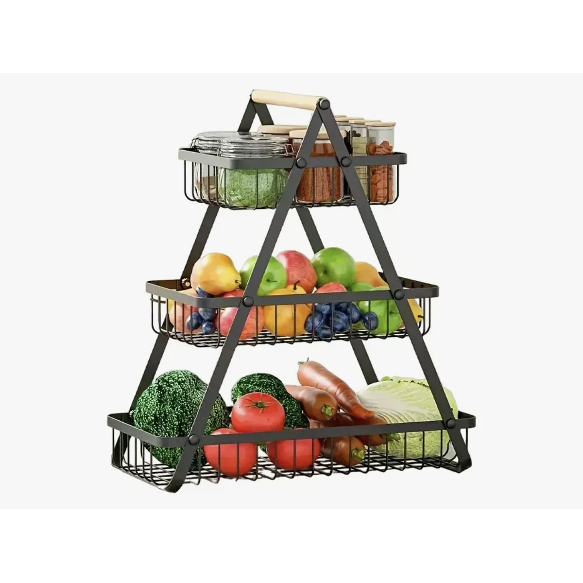 MOMO - Cesta Para Frutas Vegetales Organizador Multiusos 3 Niveles