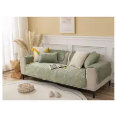 COMPRAPO - Set 3 Piezas Cubre Asiento Sofá + 2 Cubre Brazos Color Verde 3 Cuerpos