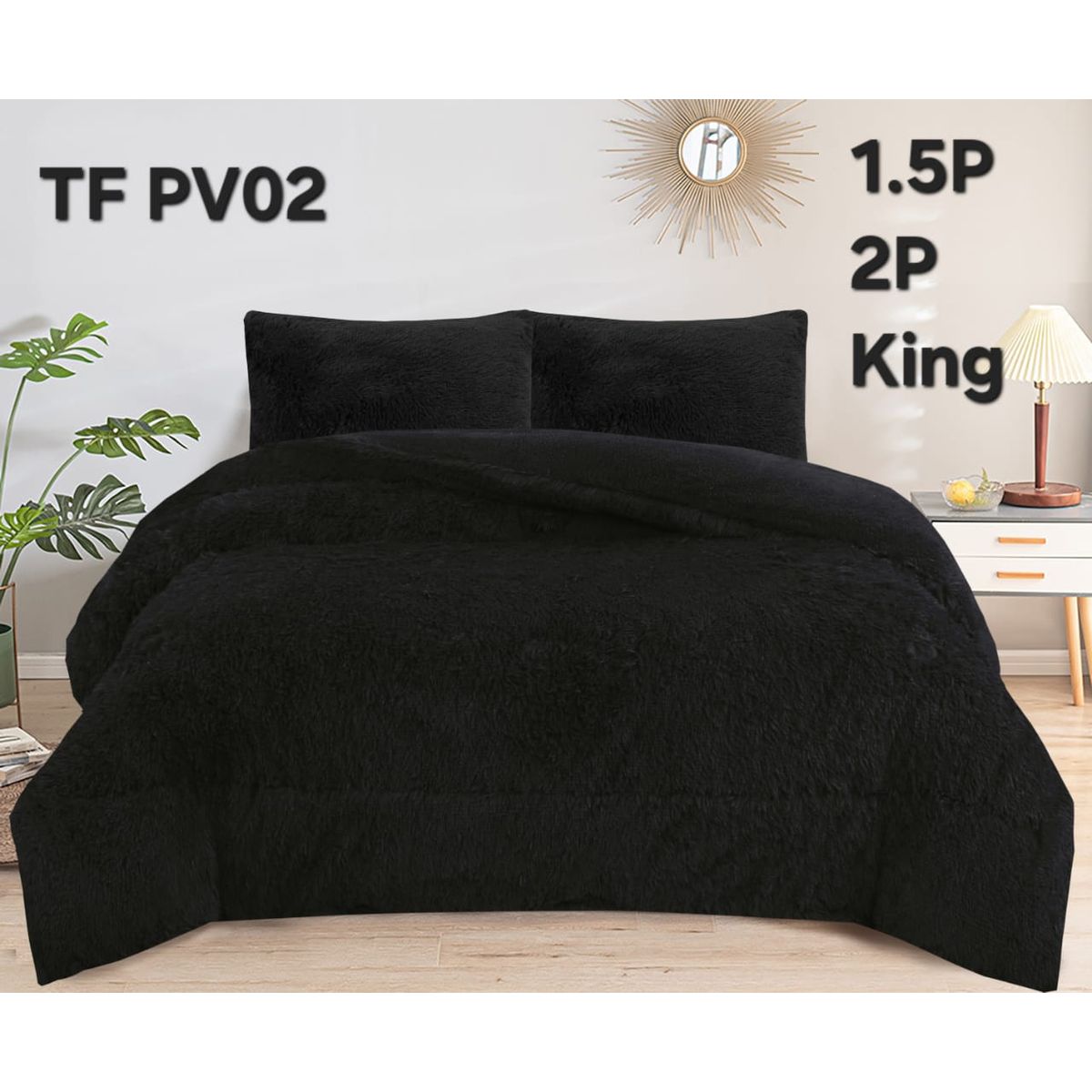 GENERICO - Cobertor  invierno peludo con chiporro 2 plazas