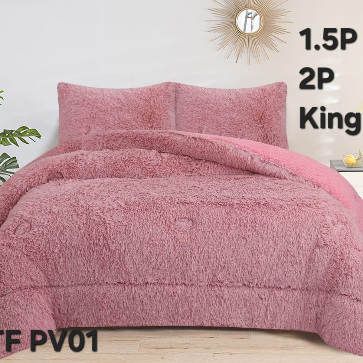 GENERICO - Cobertor  invierno peludo con chiporro 2 plazas