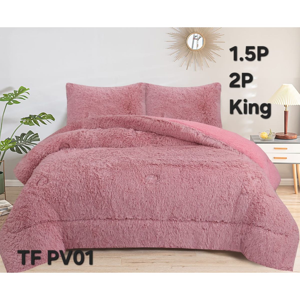 GENERICO - Cobertor  invierno peludo con chiporro 2 plazas