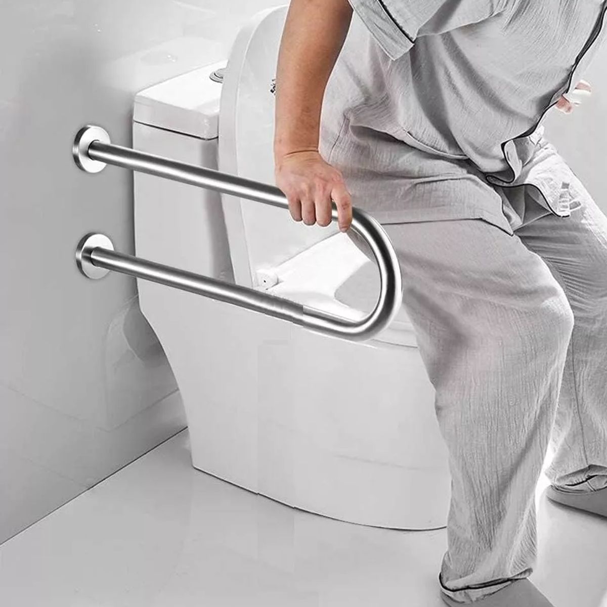 GENERICO - Barra De Seguridad Para Discapacitados Para Baño Agarradera Fija