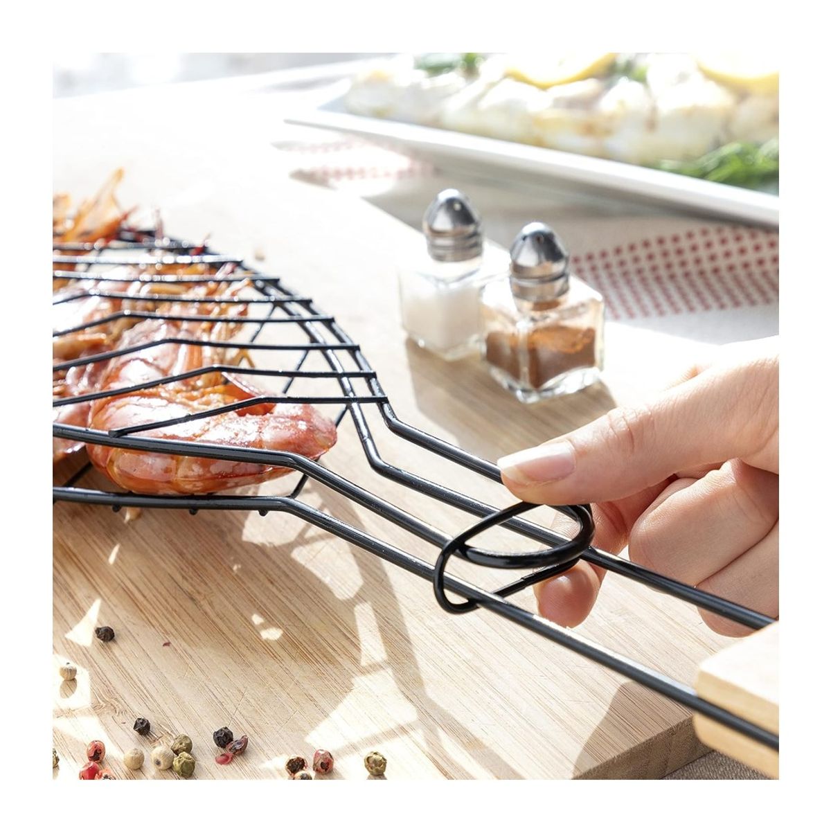 GENERICO - Parrilla de Barbacoa Para Pescado 15 x 71cm