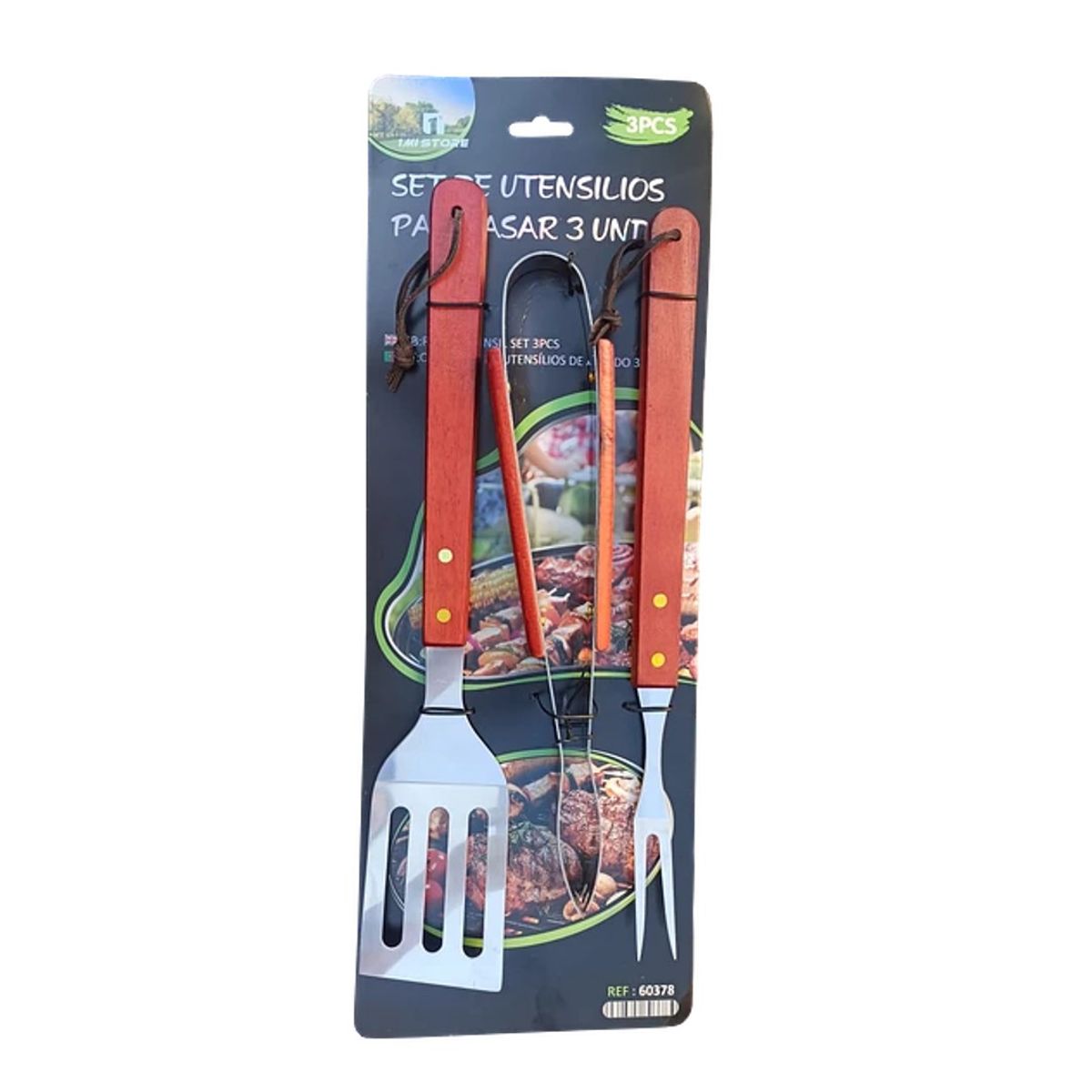 GENERICO - SET PARRILLERO ASADO METAL 3 PIEZAS