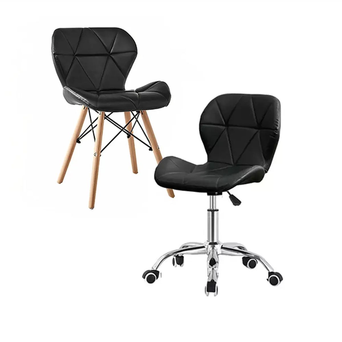 CORI CORI - Pack Manicurista Eames - Tipo Escritorio Negro + Silla Negro