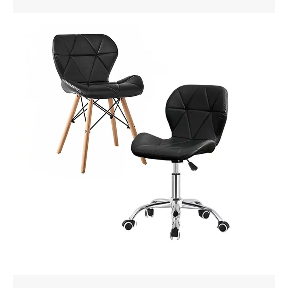 CORI CORI - Pack Manicurista Eames - Tipo Escritorio Negro + Silla Negro