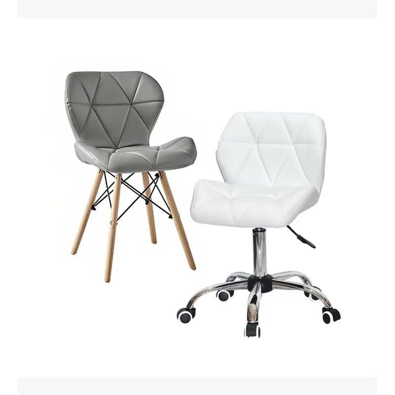 CORI CORI - Pack Manicurista Eames - Tipo Escritorio Blanco + Silla Gris