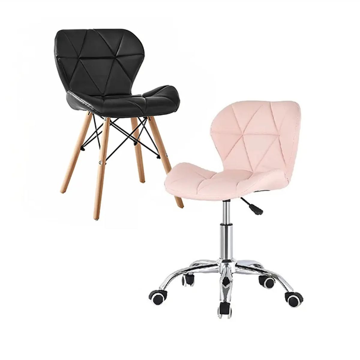 CORI CORI - Pack Manicurista Eames - Tipo Escritorio Rosa + Silla Negra