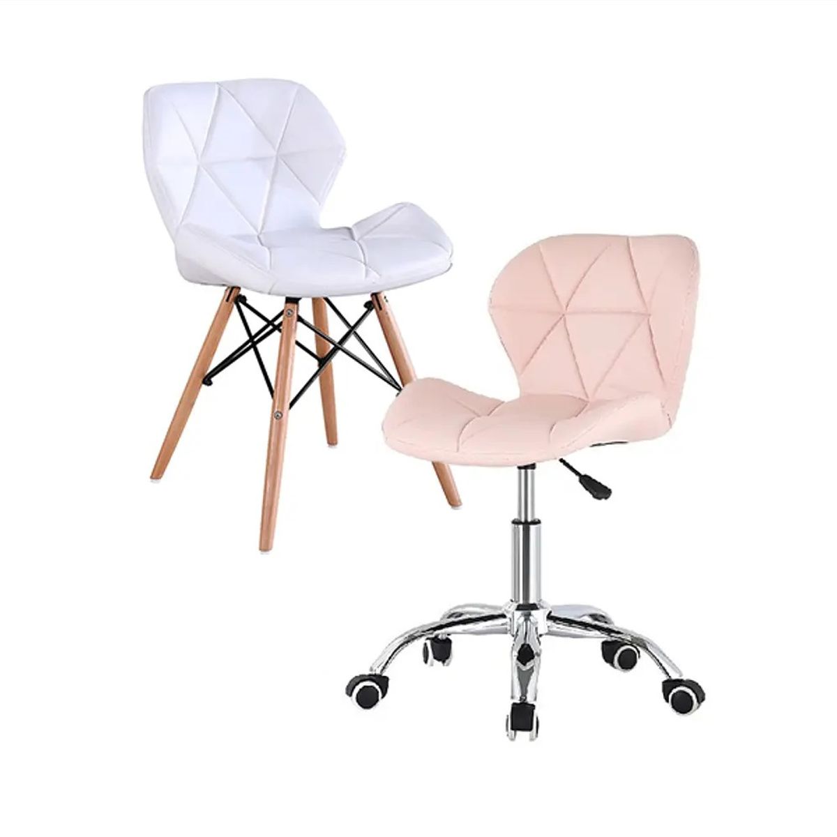 CORI CORI - Pack Manicurista Eames - Tipo Escritorio Rosa + Silla Blanca