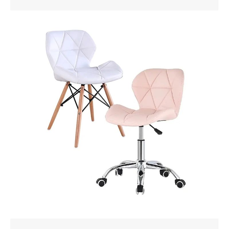 CORI CORI - Pack Manicurista Eames - Tipo Escritorio Rosa + Silla Blanca