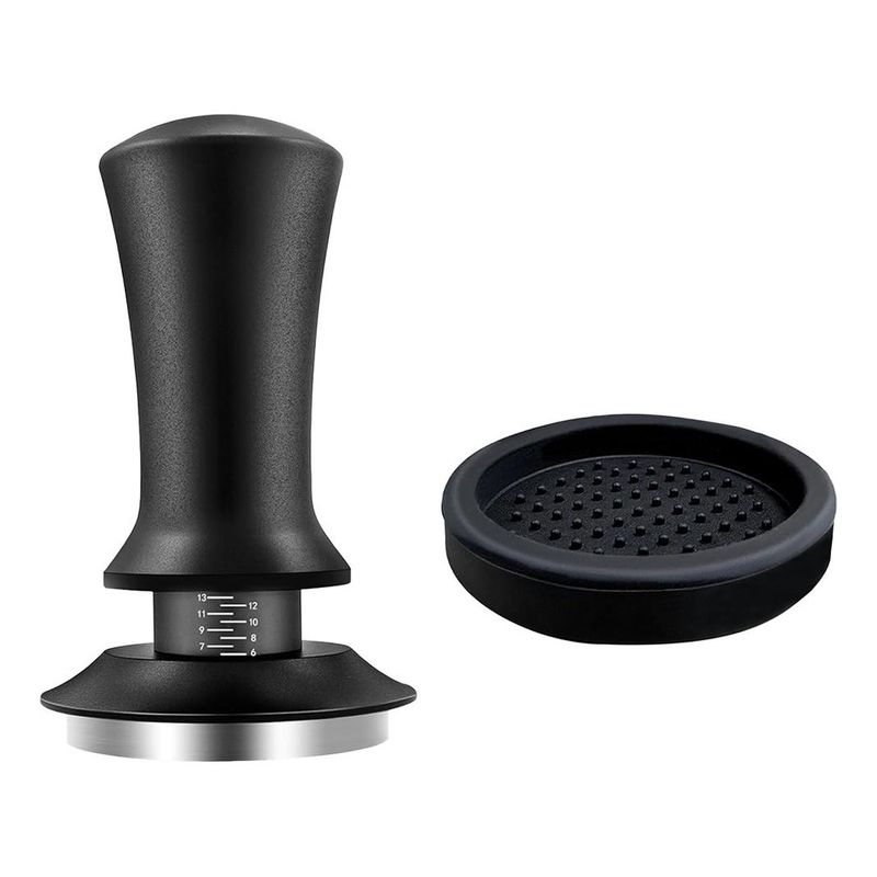 GENERICO - Tamper de Acero Inoxidable con Escala y Protector de Goma