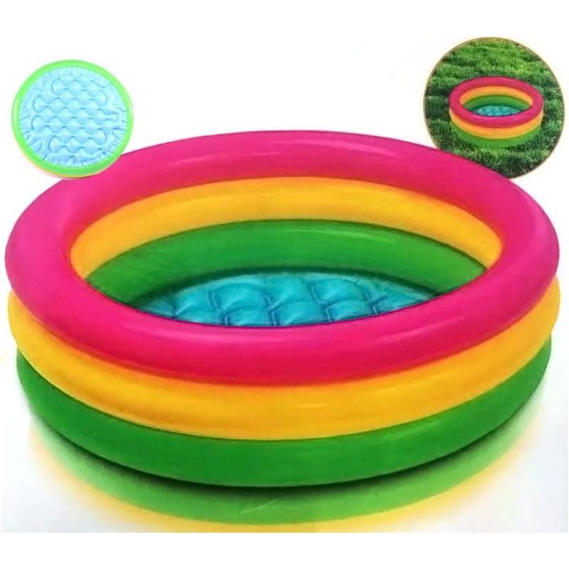 GENERICO - Piscina Inflable Acolchada Tricolor para Bebés 147 cm