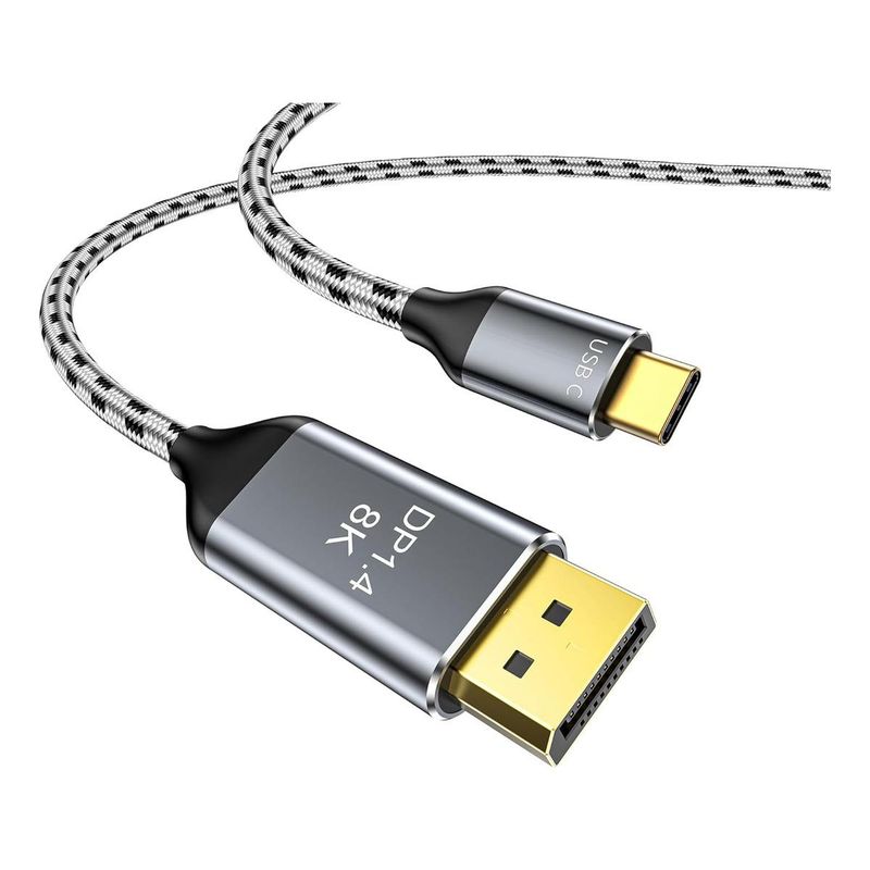 GENERICO - Cable Adaptador USB-C a DisplayPort 8K 2m Gris Anti-interferente