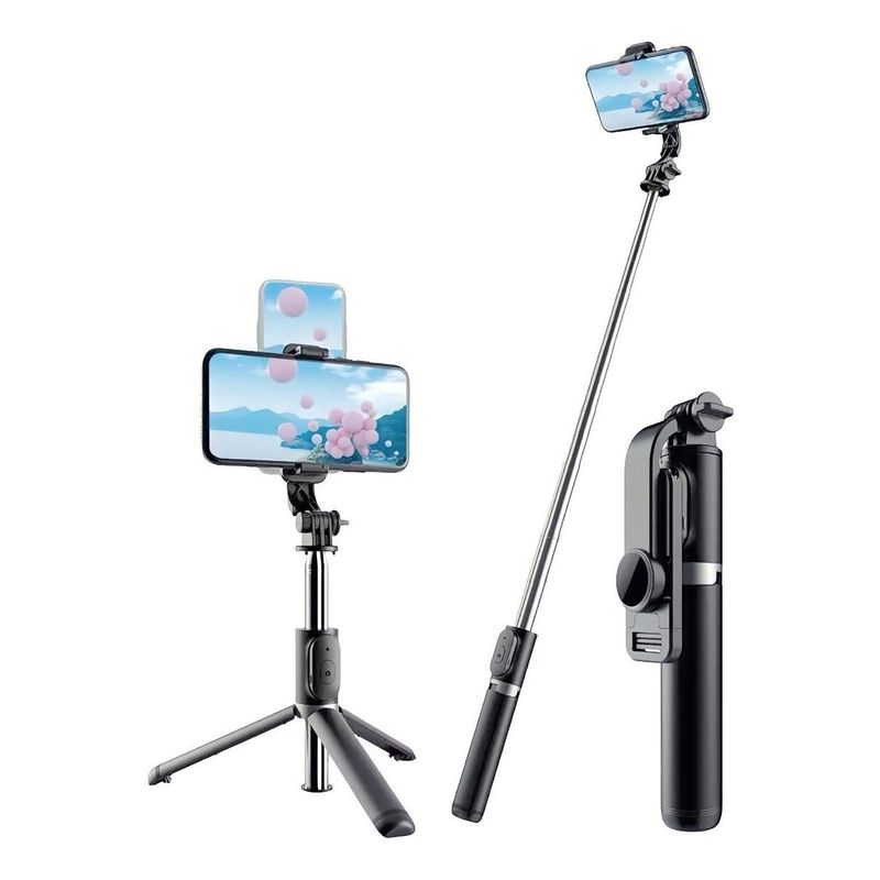GENERICO - Palo Selfie Trípode Bluetooth Extensible y Plegable 2 en 1