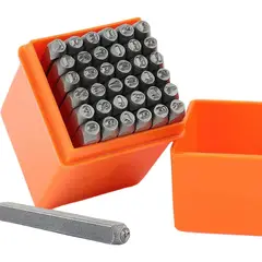 GENERICO - Juego de Sellos Metálicos: Letras y Números 8mm 36 Pzas