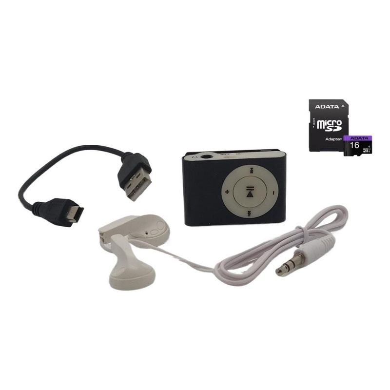 GENERICO - Reproductor MP3 Clip con Tarjeta de Memoria de 16GB
