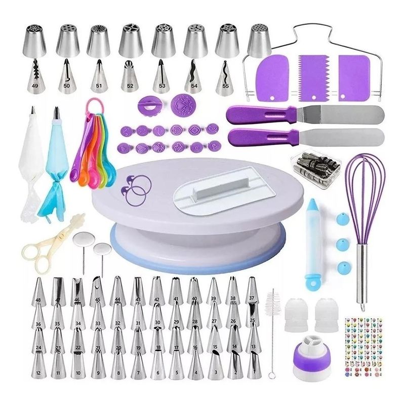 GENERICO - Kit Completo de Decoración Pastelera con 137 Piezas Diversas