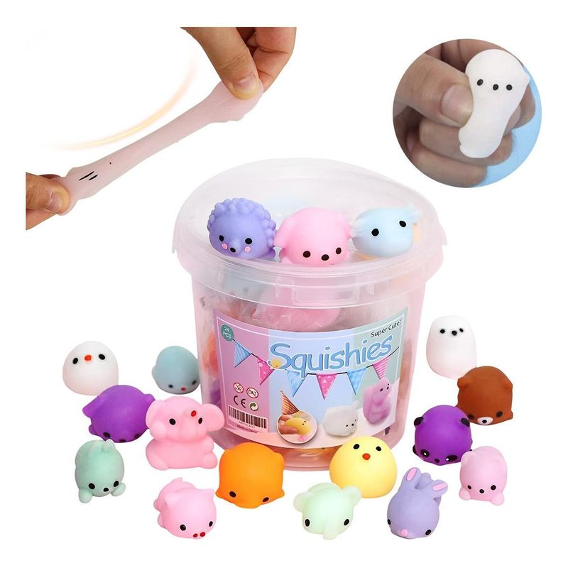 GENERICO - Pack de 36 Mini Squishies Antiestrés Surtidos y Divertidos