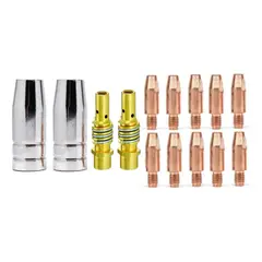 GENERICO - Kit de 14 Boquillas 0.8mm para Torcha MIG - Repuestos Esenciales