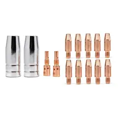 GENERICO - Kit Completo de Boquillas 0,9mm para Torcha MIG 14 Piezas