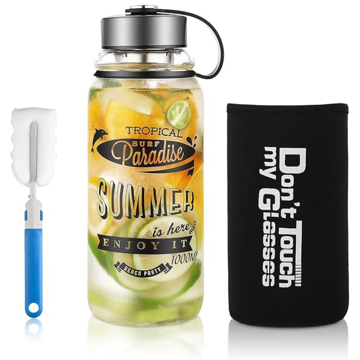 GENERICO - Termo Tapa de Acero + Vidrio + 1000ML