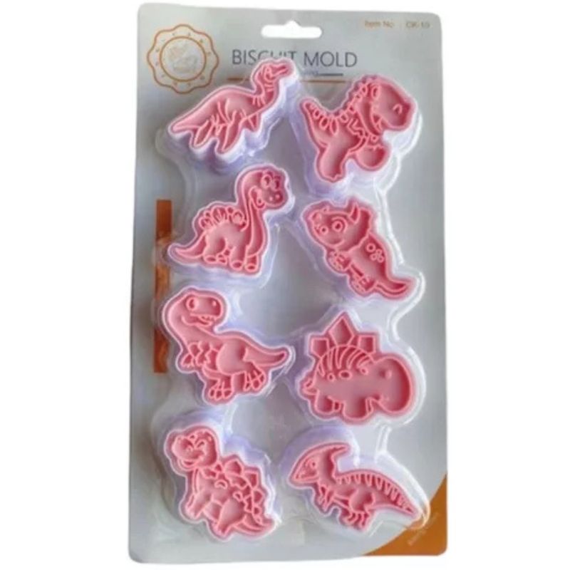 GENERICO - 8 Cortadores Dinosaurios Para Galletas