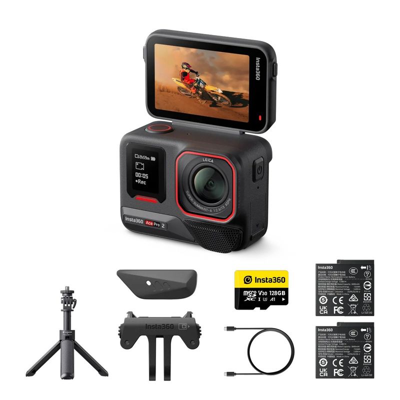 INSTA 360 - Cámara deportiva Insta360 ACE PRO 2 Doble batería Paquete Get-Set