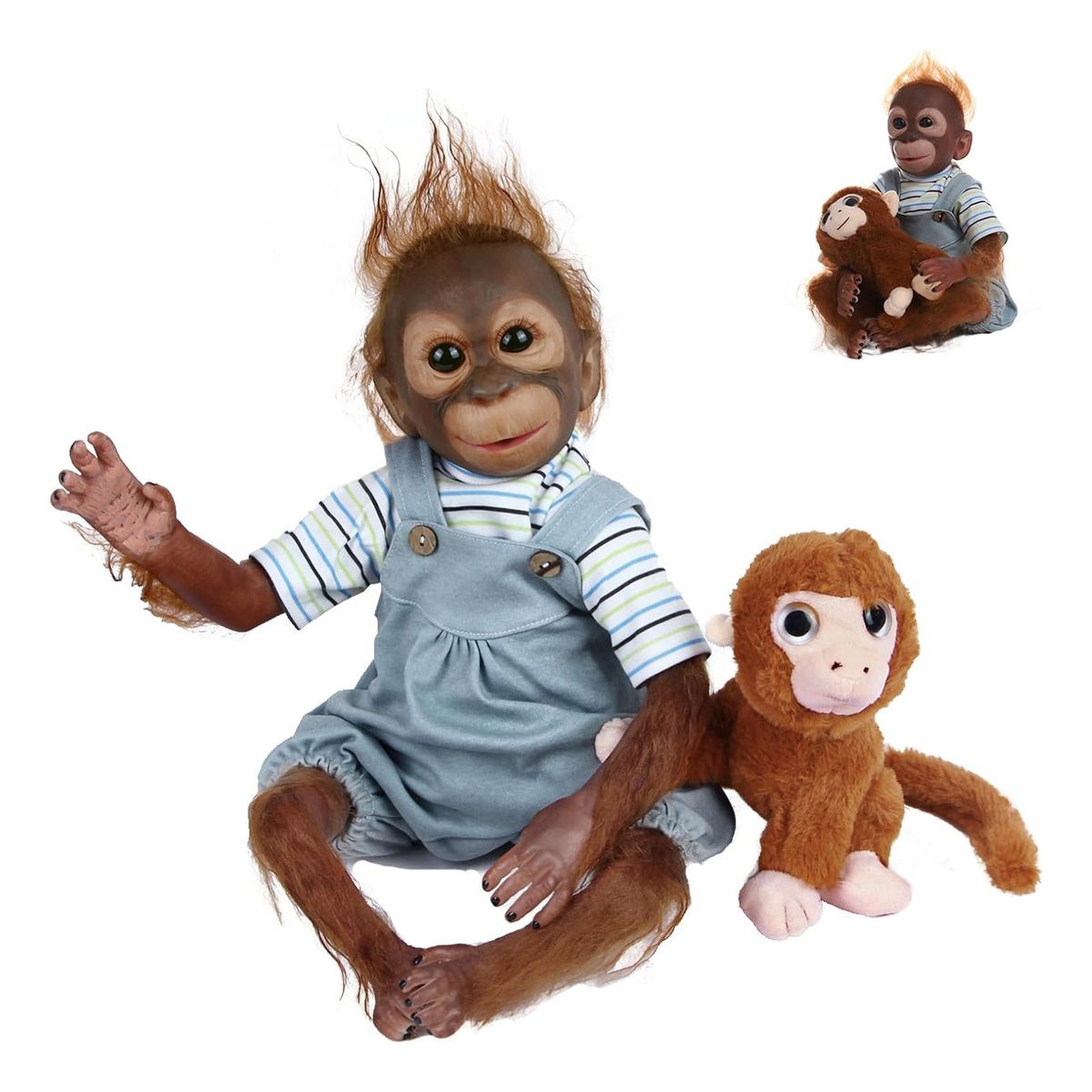 LSABEL RENACI - Mono Bebé Recién Nacido Silicona Realista 21 Pulgadas 51 Cm