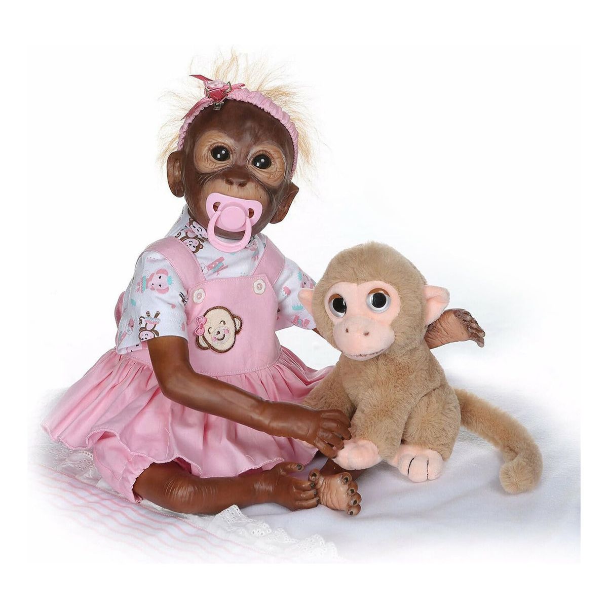 LSABEL RENACI - Muñeca Mono Renacida Silicona Realista  21 Pulgadas 51 Cm