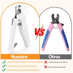GENERICO - Profesional Corta Uñas Con Luz Led Y Lima Para Perros Gatos