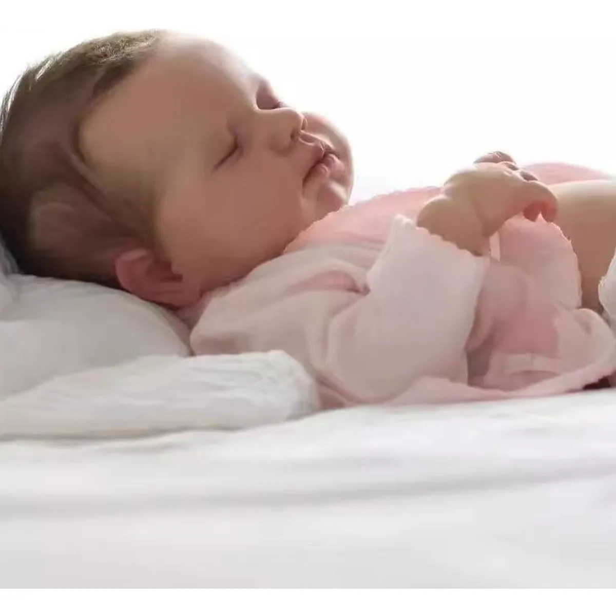LSABEL RENACI - Muñeca Bebé Reborn Silicona 19 Pulgadas Niña Dormida Rosa