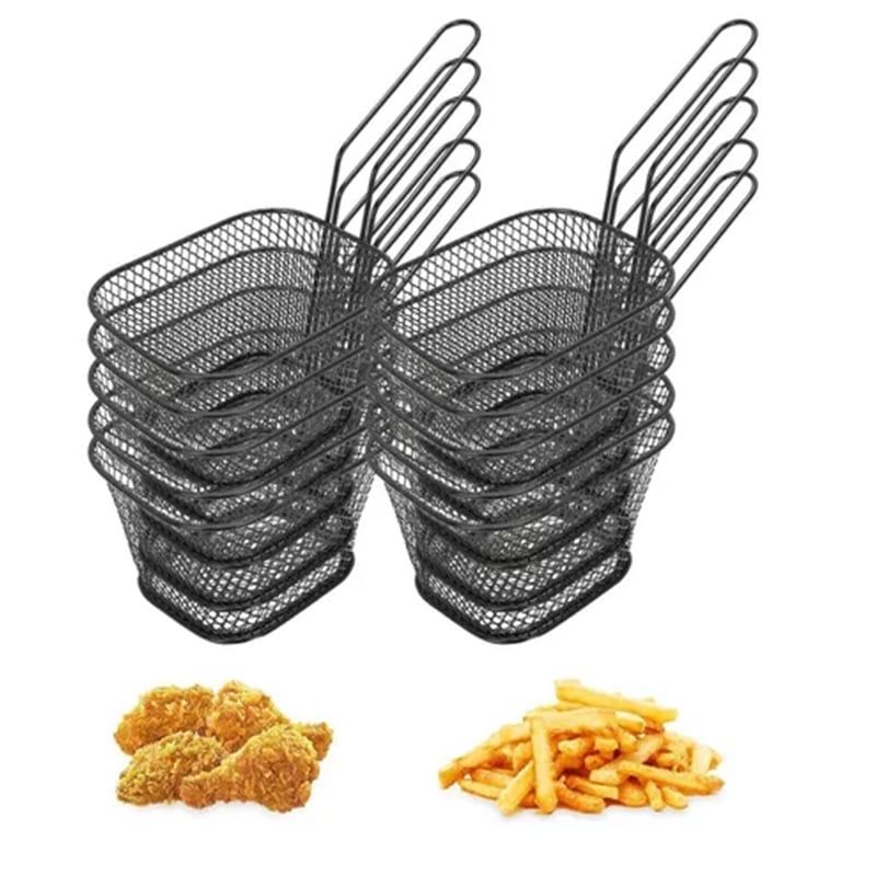 BITART - 10 Mini Cesta Para Servir Papas Fritas Nuggets Canasto 10x8