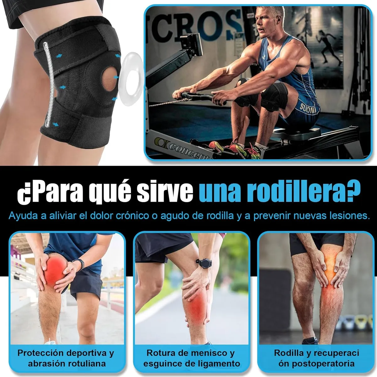 GENERICO - Rodillera Ortopédicas Estabilizador Rótula Soporte Rodill