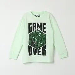 MINECRAFT - Polera Manga Larga Niño Game Over Verde