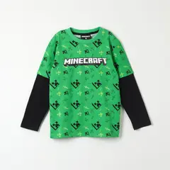 MINECRAFT - Polera Manga Larga Niño Creepers Faces Verde