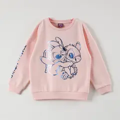 DISNEY - Poleron Cerrado Niña Lilo & Stitch Details Rosado