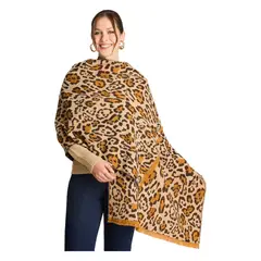 LORENZO DI PONTTI - Bufanda Animal Print Café