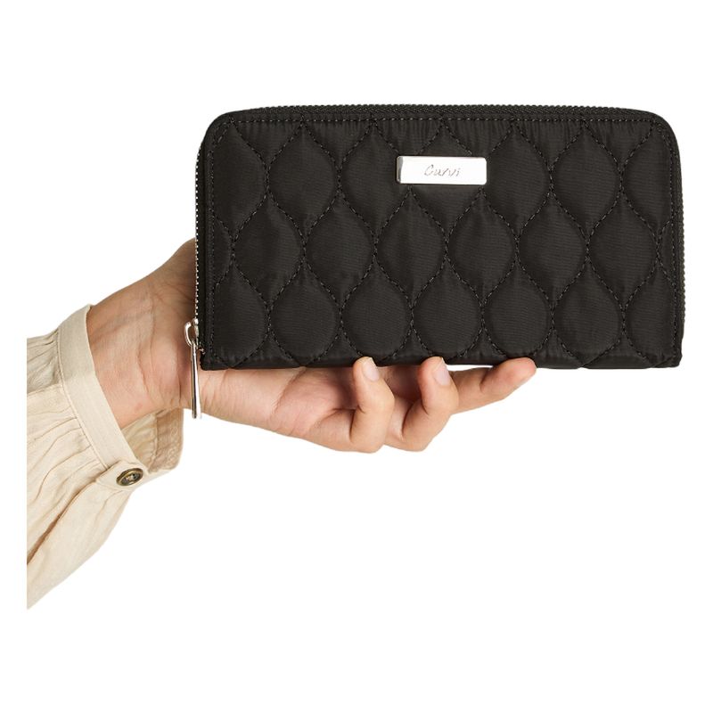 CURVI - Billetera De Tela Con Quilt Negro