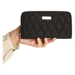 CURVI - Billetera De Tela Con Quilt Negro