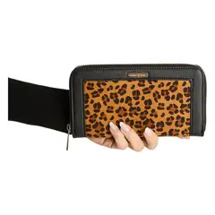 LORENZO DI PONTTI - Billetera Contraste Animal Print Camel