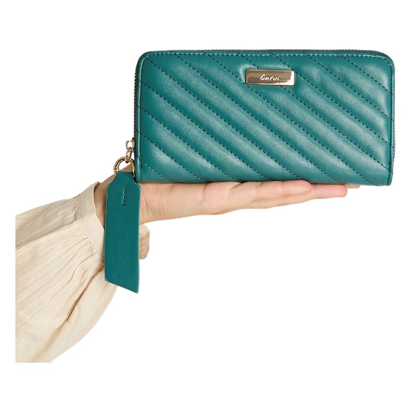 CURVI - Billetera De Pu Color Verde