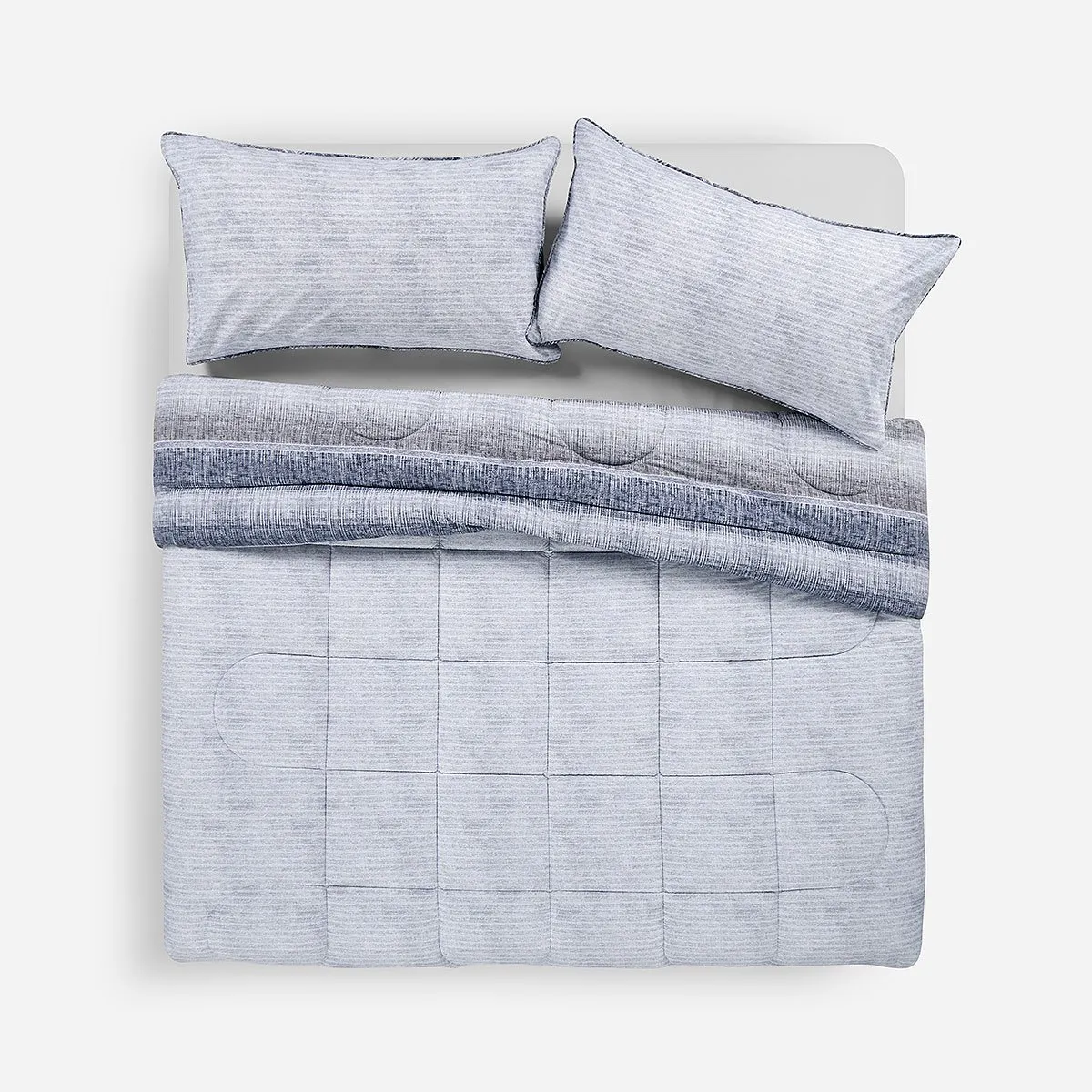 ROSEN - Plumón Algodón Reversible Balder Gris 2 Plazas