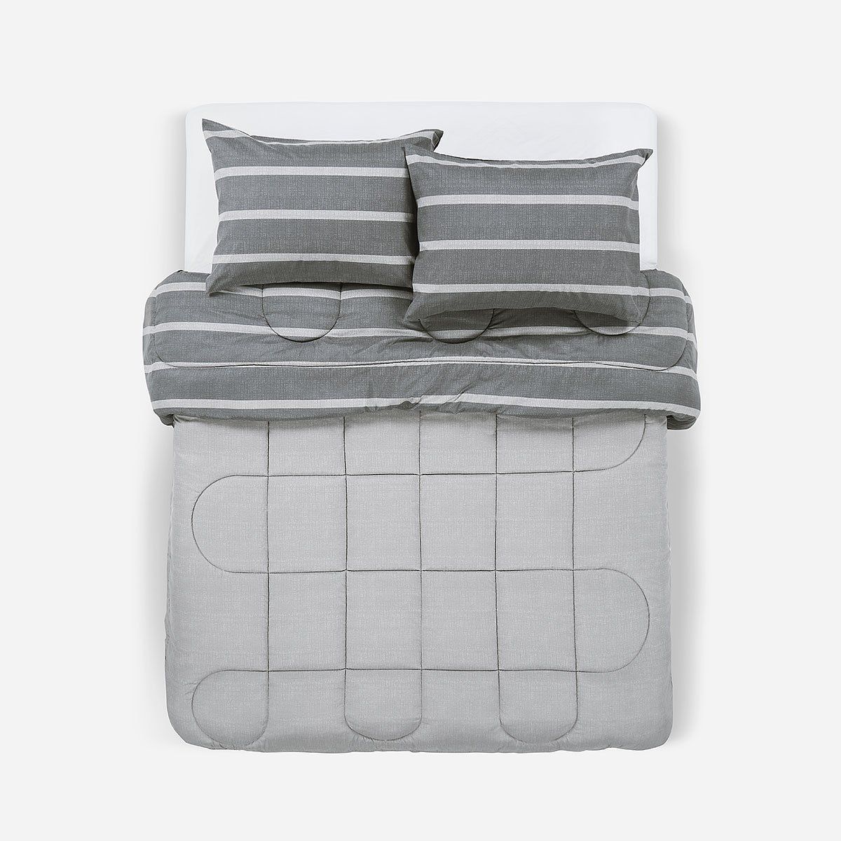 ROSEN - Plumón Reversible Soft Touch Alonso Gris 2 Plazas