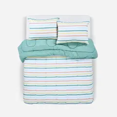 ROSEN - Plumón Reversible Soft Touch Anselmo Verde 2 Plazas